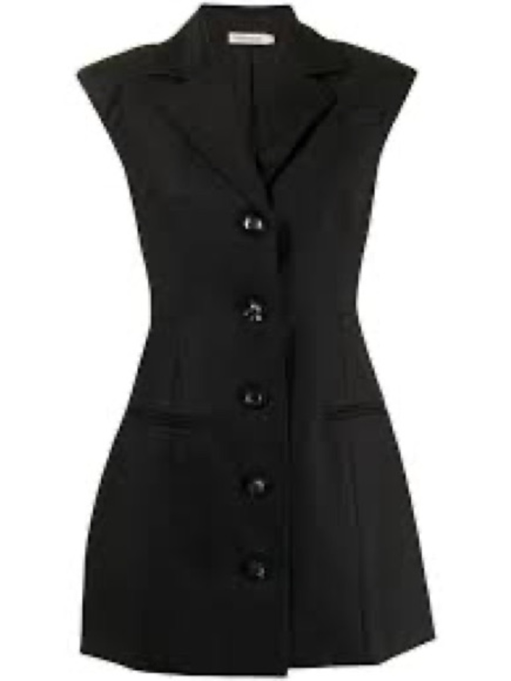 Mango Black Sleeveless Button-Front Mini Dress - Picture 3 of 10